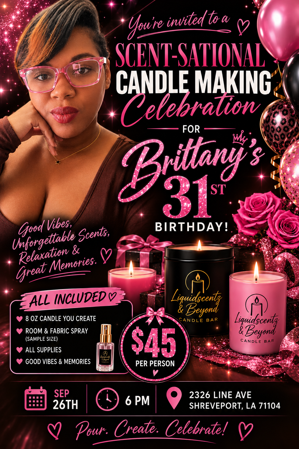 BRITTANY’S SCENT-SATIONAL BIRTHDAY (private) Sep26th at 6pm