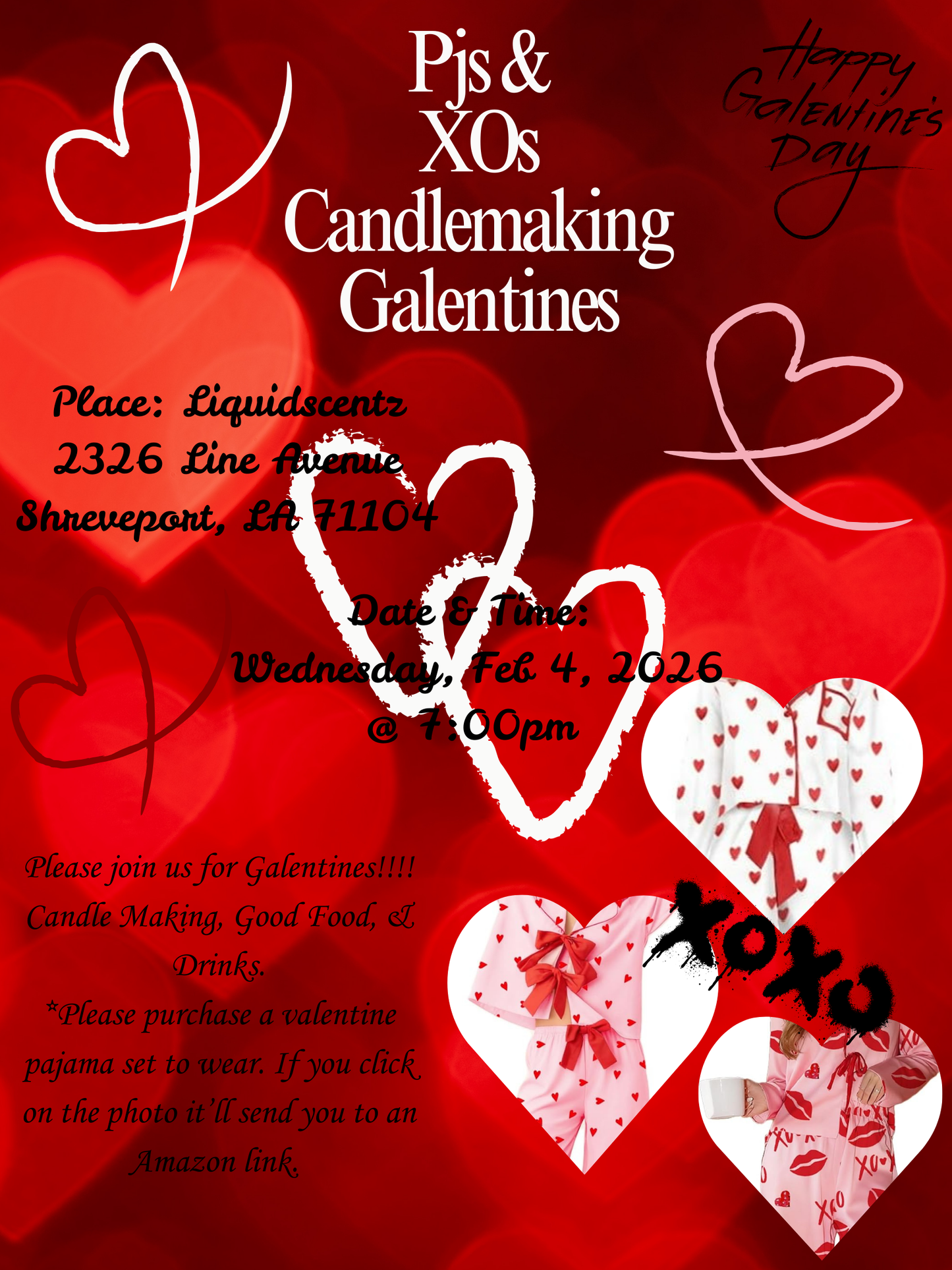 PJs & XOs Galentines (Private) feb4th @7pm